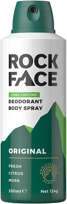 Rock Face Men’s Body Spray Original Citrus 200ml Long Lasting Deodorant
