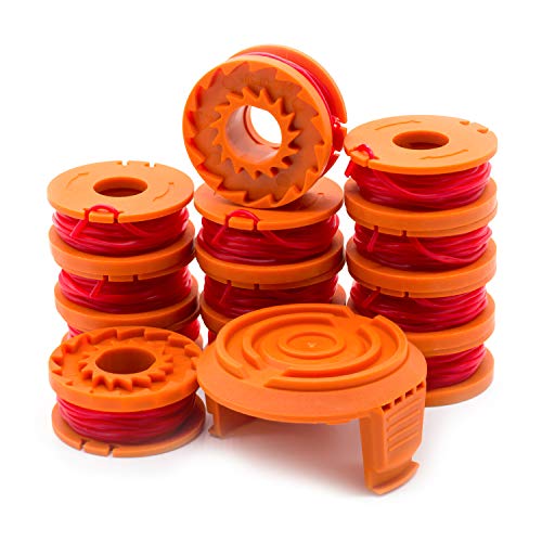 Garden NINJA Trimmer/Edger Spool Compatible with Worx WA0010 (12-Spool + Cap)