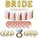 Bachelorette Party Decorations Pack Includes: Gold Foil Bride Balloon Banner Garland, Bride to be Sash + Rose Gold & Gold Confetti Balloons + Diamond Ring Balloon + Cute Bachelorette Tassel Banner 