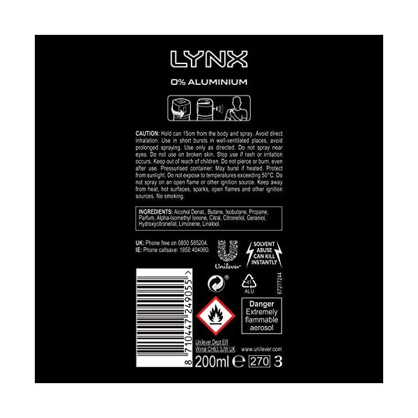 Lynx-Gold-Mens-Fragrance-Aluminium-Free-Masculine-Body-Spray-Deodorant-Fresh-And-Long-Lasting-Odour-Protection-Bulk-3-Month-Supply-6-x-200ml Lynx Gold Male Bodyspray 48 hr Fresh Aluminium Free Deodorant for Men, 200 ml (Pack of 6)