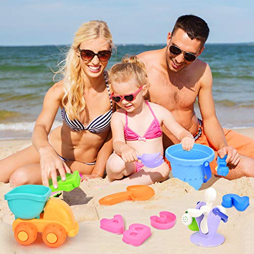 Victostar 20PCS Beach Sand Toys Set Sand Water Wheel,Bucket, Shovels, Rakes, Watering Can, Beach Molds, Sand Toys for Kids, Sandbox Toys for Outdoor Indoor