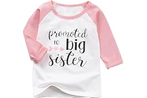 37℃ Promoted to Big Sister Brother T Shirts Baby Boy Girl Raglan Long Sleeve Tees Tops Going to be a Big Brother Sister Gift