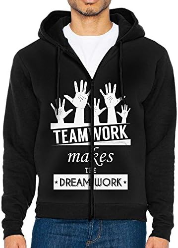 DE4K Teamwork Makes Dream Work Casual Style Men's Full-Zip Hoodie Baseball Jacket
