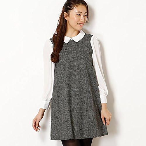 Amazon Co Jp アルシーヴ Archives 袖配色衿付グレンチェックaラインワンピース チャコール M 服 ファッション小物