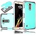 LG K10 Case, LG Premier LTE Case, Elegant Choise Ultra Thin Hybrid Shockproof Dual Layer Armor Rugged Hard Case Cover For LG K10/LG Premier LTE L62VL L61AL (2016) (Turquoise/Grey)