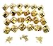 24pcs. Heavy Duty Square Brass-Plated Box Corners with Mounting Screws