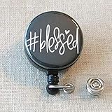 #BLESSED BIBLE VERSE Nursing Badge Reel, Blessed - Retractable ID Badge Reel With Swivel Pinch Clip, Religious Nurse Badge Holder, Encouraging Christian Scripture Quotes Badge Reel