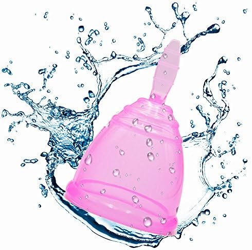 Jsentai Set of 2 Sizes Menstrual Cups with Dustproof Case and Waterproof Drawstring Storage Bag Reusable Period Cups Made of Best BPA Free 100% Food Grade Silicone Pink