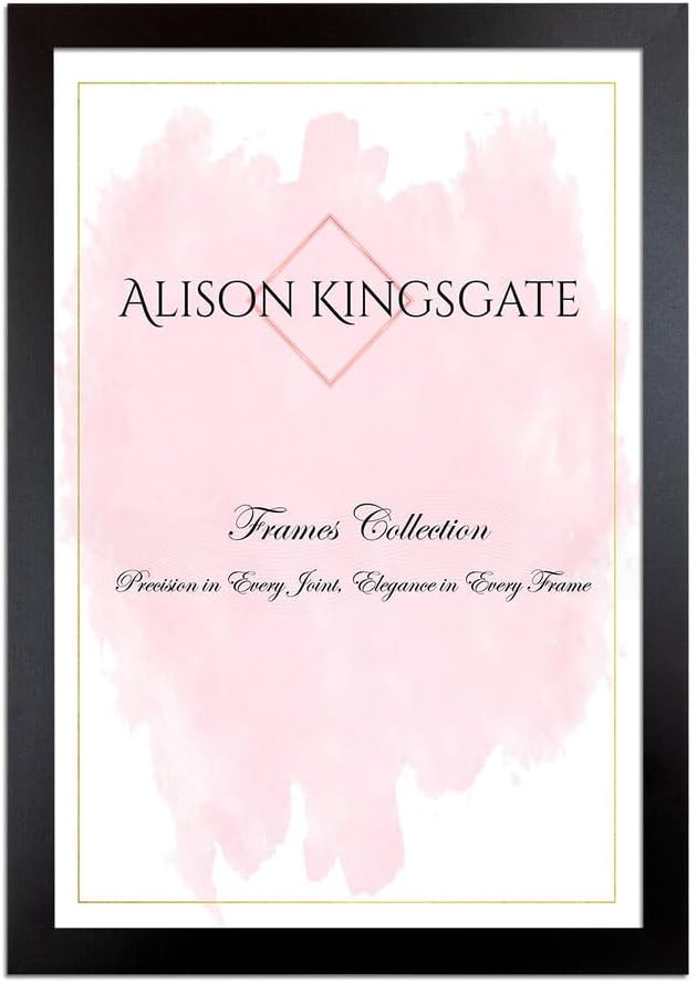 Alison Kingsgate Sleek 20x12 Picture Frame Black Engineered Wood Perspex Front