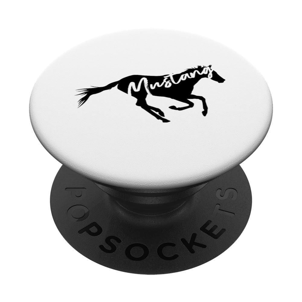 Running Mustang Wild Horse Breed Lover Silhouette Gift PopSockets Adhesive PopGrip