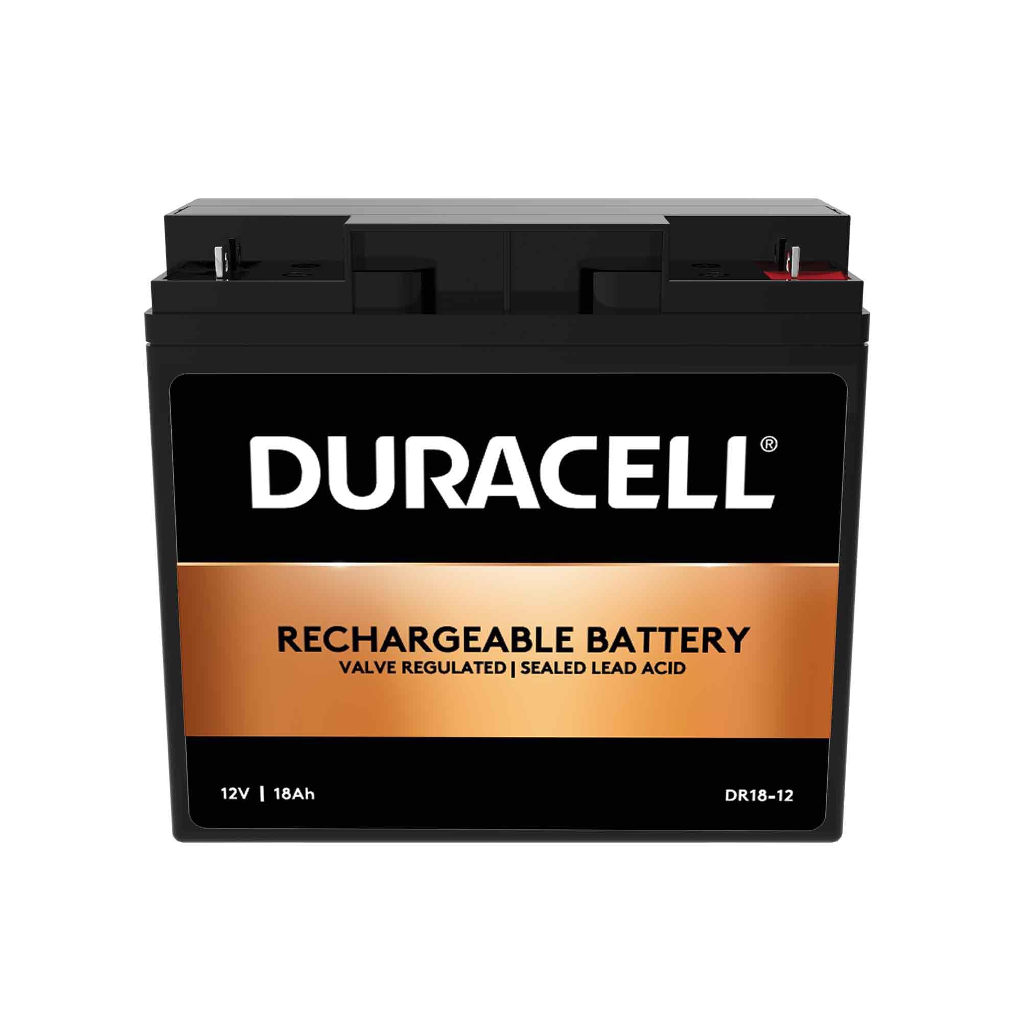 Duracell DR18-12 12V 18Ah SLA Battery AGM VRLA Sealed Lead Acid 6–8 Year Design Life Replacement for GP12170, NP17-12, NP18-12 – UPS & Backup Power, Emergency Lighting, Security System