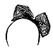 Kangaroo Lace Headband with Bow, 80s Accessories for Women, Retro 80s Clothing, Black Halloween Headband, Costume Party accessory, 80s Headband, 80s Hair Accessories for Women, 80s Headband for Women