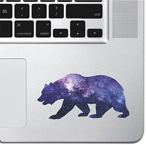 Cosmic Bear Laptop Sticker Keyboard Keypad Compatible with iPad Macbook MacBook Pro Air Trackpad 13" 15" 17" Laptop Grizzly Black Bear Silhouette