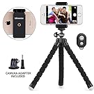 Phone tripod, UBeesize Portable and Adjustable Camera Stand Holder with Remote and Universal Clip for iPhone, Android Phone, Camera, Sports Camera GoPro