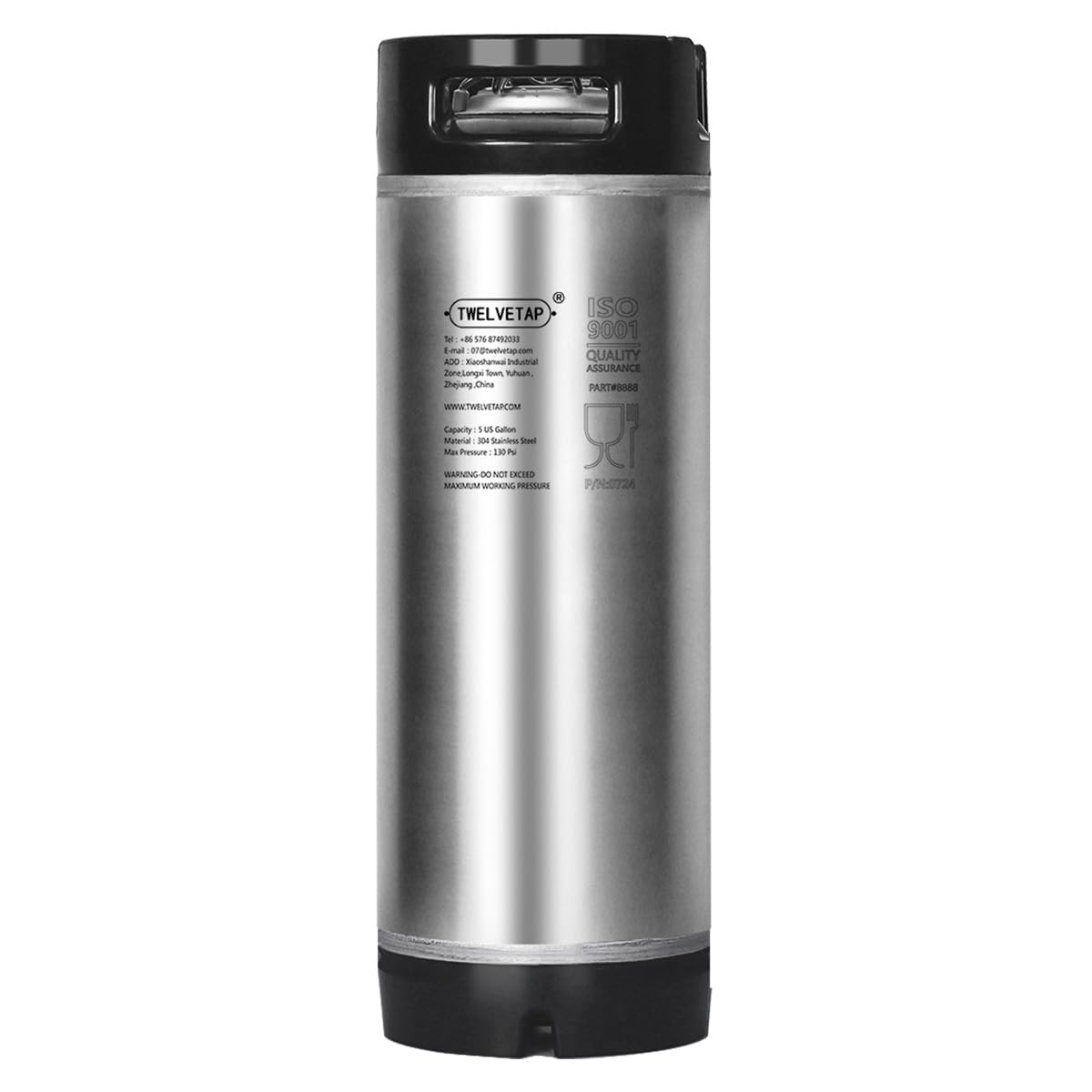 Photo 1 of TWELVETAP 5 Gal Ball Lock Keg New Beer Keg Corny Tank 304 Stainless Steel Coke Syrup Milk Soda Barrel Rubber Handle Bucket Ball Lock Cornelius Style