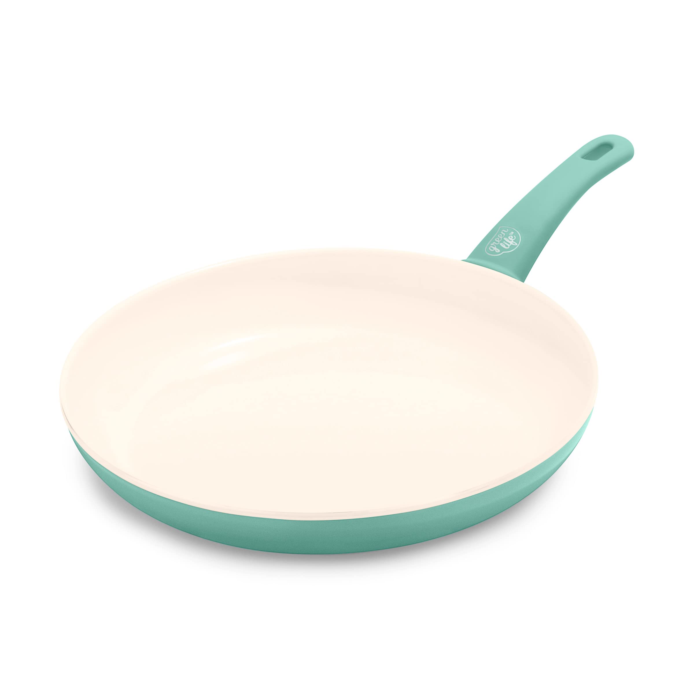 GreenLife Soft Grip Healthy Ceramic Non-Stick 30 cm Frying Pan Skillet, PFAS-Free, Oven Safe, Turquoise — image 1