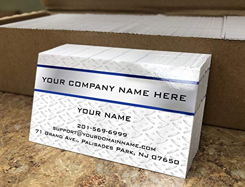 Custom Premium Business Cards 500 pcs Full color - Metal Panel (129 lbs. 350gsm-Thick paper), UV coating-Front, Matt finishing-Back,Made in The USA