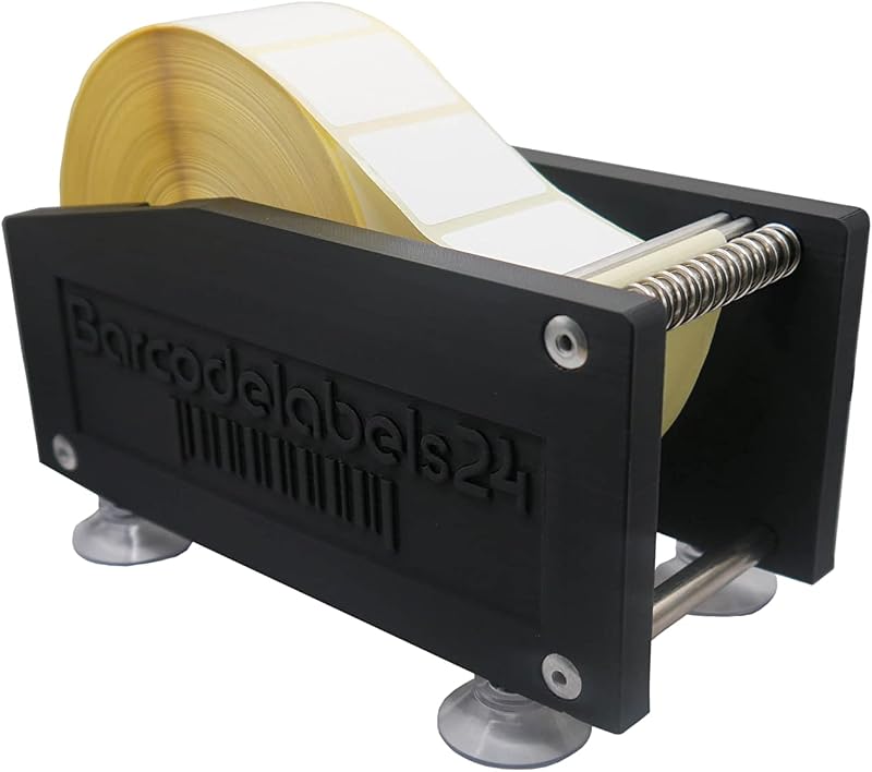 Barcodelabels24 Manual Label Dispenser 60mm Roll Width Black Plastic Tabletop