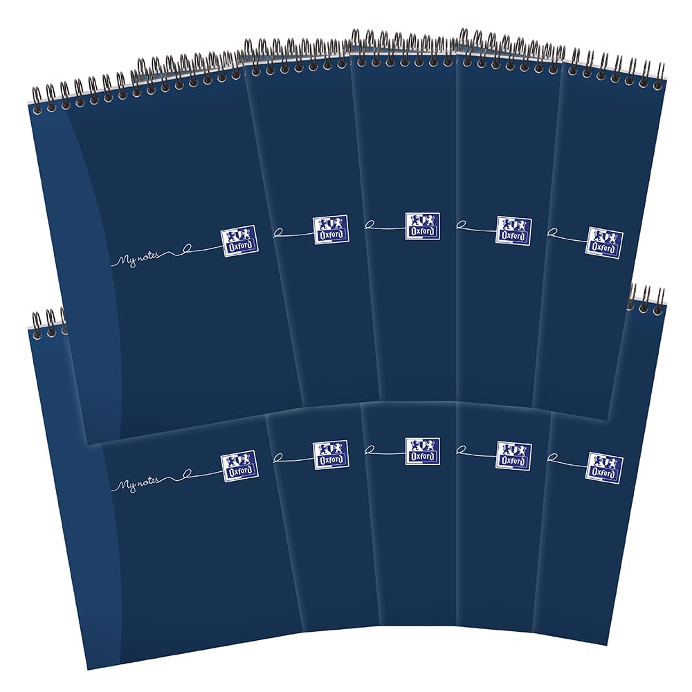 Oxford My Notes 125 x 200 mm My Notes Reporters Card Cover Wirebound Notebook Ruled and Perforated 160 Page, 10 Notebooks
