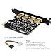 SupaHub PCI-E to USB 3.0 4-Port PCI Express Expansion Card, Windows XP, Vista, 7, 8, 10, Includes Drivers and SATA 15-Pin Power Connector