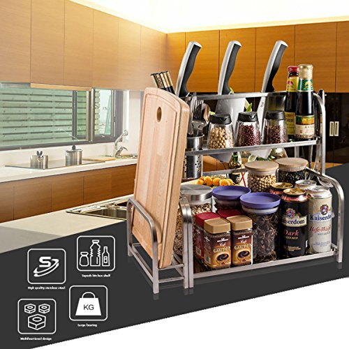 usa free shipping Yummy Sam Spice Rack, Spice Holder with Cutting Board