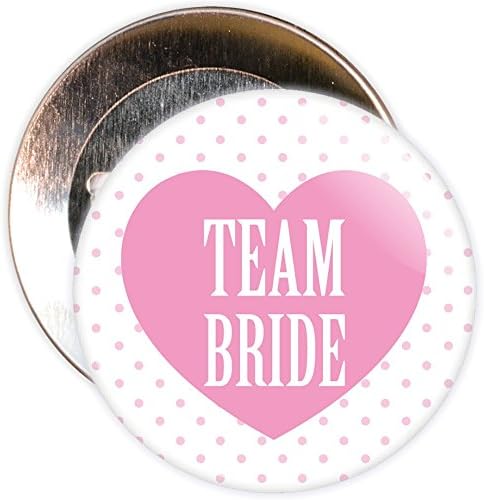 Pack of 20 Pink & White Heart Team Bride Badges