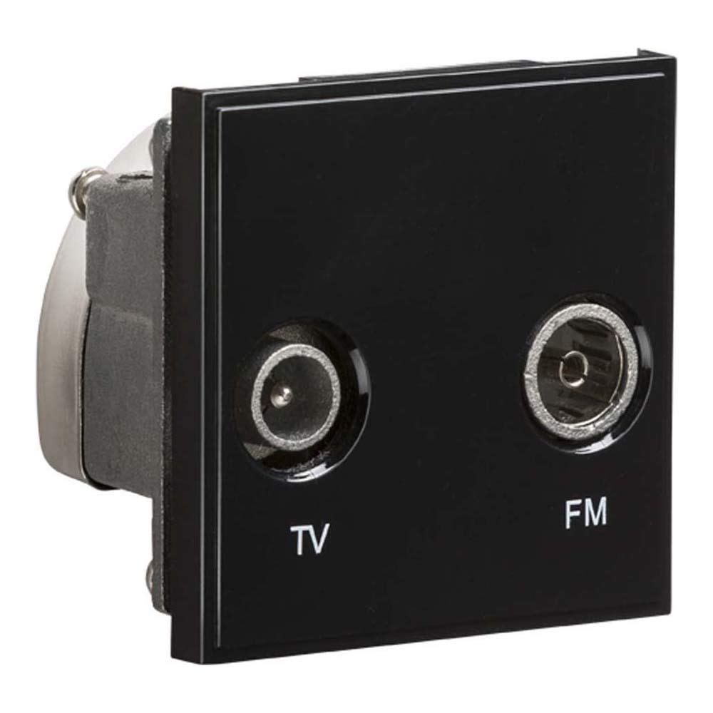 Knightsbridge NETDITVBK Diplexed TV/FM DAB Outlet Module, Black, 50 mm x 50 mm