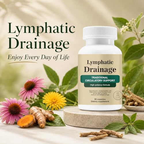 Lymphatic Drainage Capsules, Lymphatic Drainage for Immune, Cleanse & Detox, Reduce Swelling, Formula with Liver Health with Dandelion, Echinacea,Elderberry,Cleavers Herb,Burdock,Non-GMO (60 Capsules)