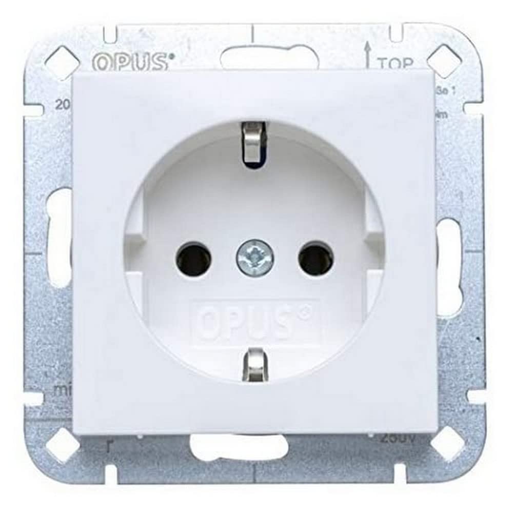 OPUS® 55 Earthing Contact Socket Premium Without Touch Protection Colour Polar White