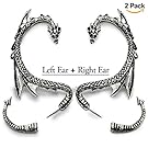 Whispering Dragon Ear Cuff For Women - Silver Winged Game Of Thrones Earring Cuffs Jewelry (Dragon Ear Cuffs)