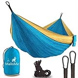 XL Double Parachute Camping Hammock - Tree Portable with Max 1000 lbs Breaking Capacity - Lightweight Carabiners and Ropes Included For Backpacking, Camping, Hiking, Travel, Beach, Yard, 125