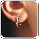 Yheakne Boho Snake Hoop Earrings Gold Snake Huggie Earrings Punk Serpent Huggie Hoop Earrings Vintage Serpent Earrings Jewelry for Women (Gold)