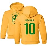 Tutiinca Neymar 10 Jersey Style – Brazil Soccer Cup Fan Youth Hooded Sweatshirt