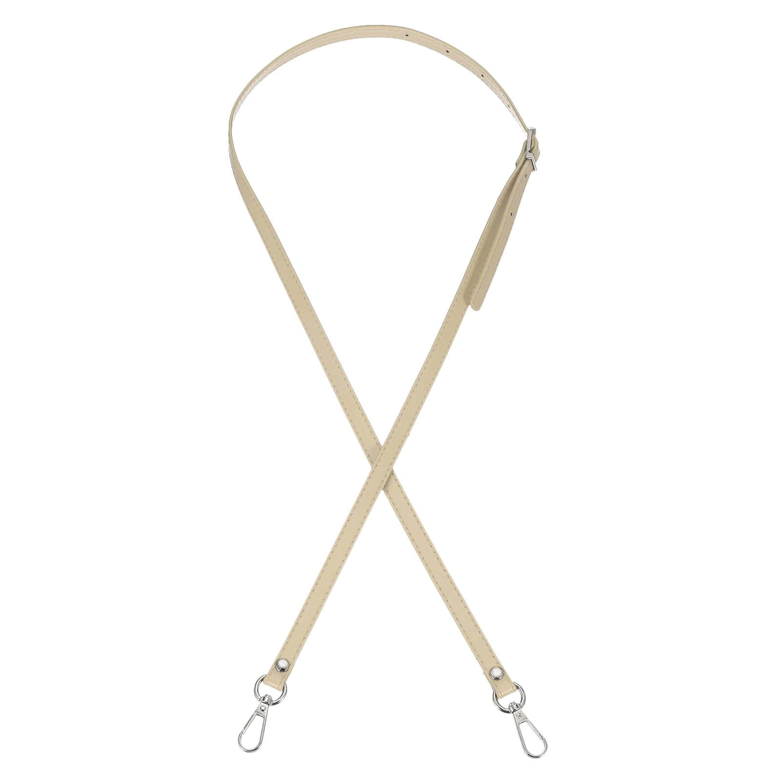 PATIKIL Leather Purse Strap Replacement 47 Inch, PU Adjustable Shoulder Crossbody Replacement Strap with Silver Hardware for Handbags Shoulder Bag, Cream