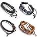 Aroncent 4PCS Handmade Vintage Wristband, Leather Rope Bracelet, Tribal Braided Cuff Bangle, Adjustable