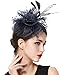 Zivyes Navy Blue Fascinators Hat for Women Tea Party Headband Kentucky Derby Wedding Cocktail 7