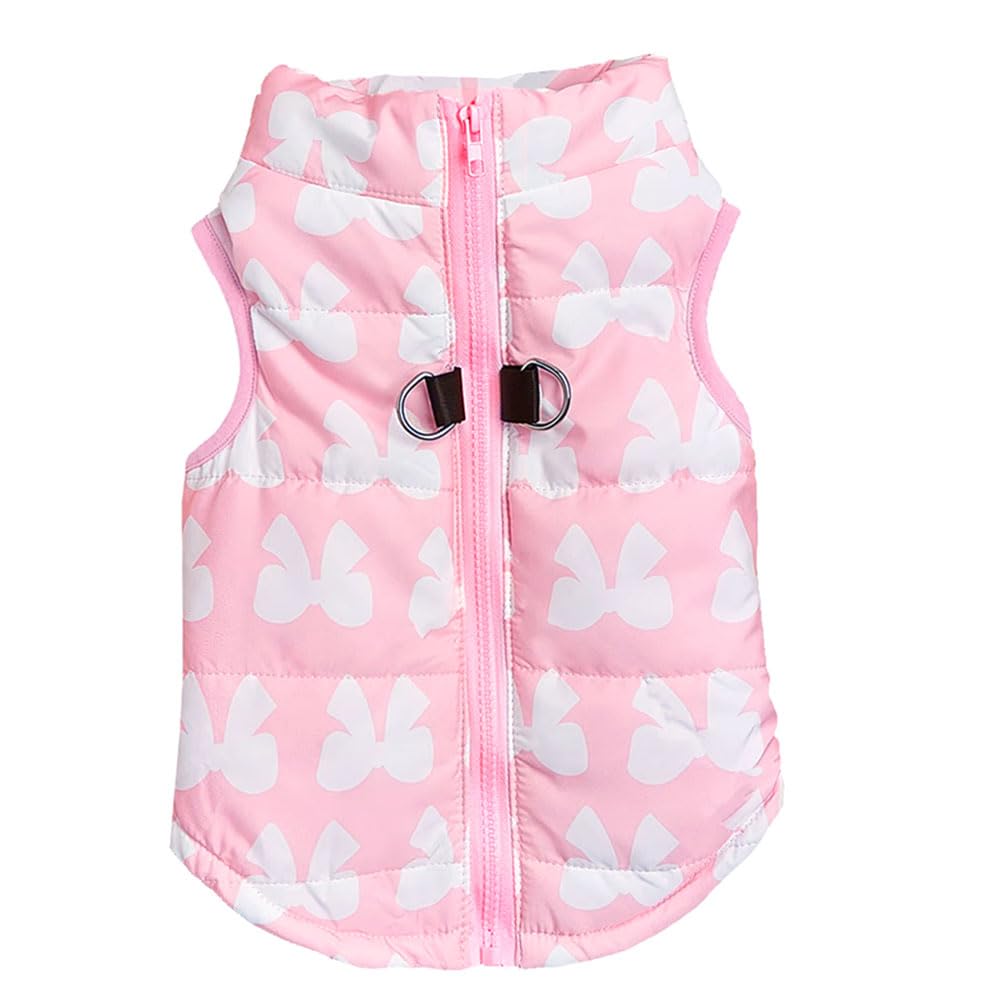 Voarge Winter Dog Coat, Small, Pink, Polyester/Cotton, Waterproof, Camouflage Pattern, Zipper Closure, S Size