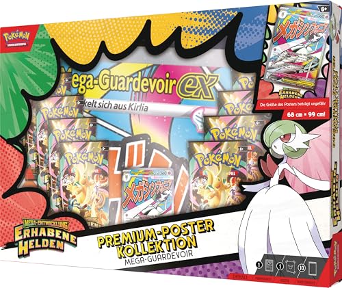 Pokémon-Sammelkartenspiel: Premium-Poster-Kollektion Mega-Entwicklung – Erhabene Helden: Mega-Guardevoir (1 holografische Promokarte, 1 doppelseitiges Poster und 10 Boosterpacks) 3