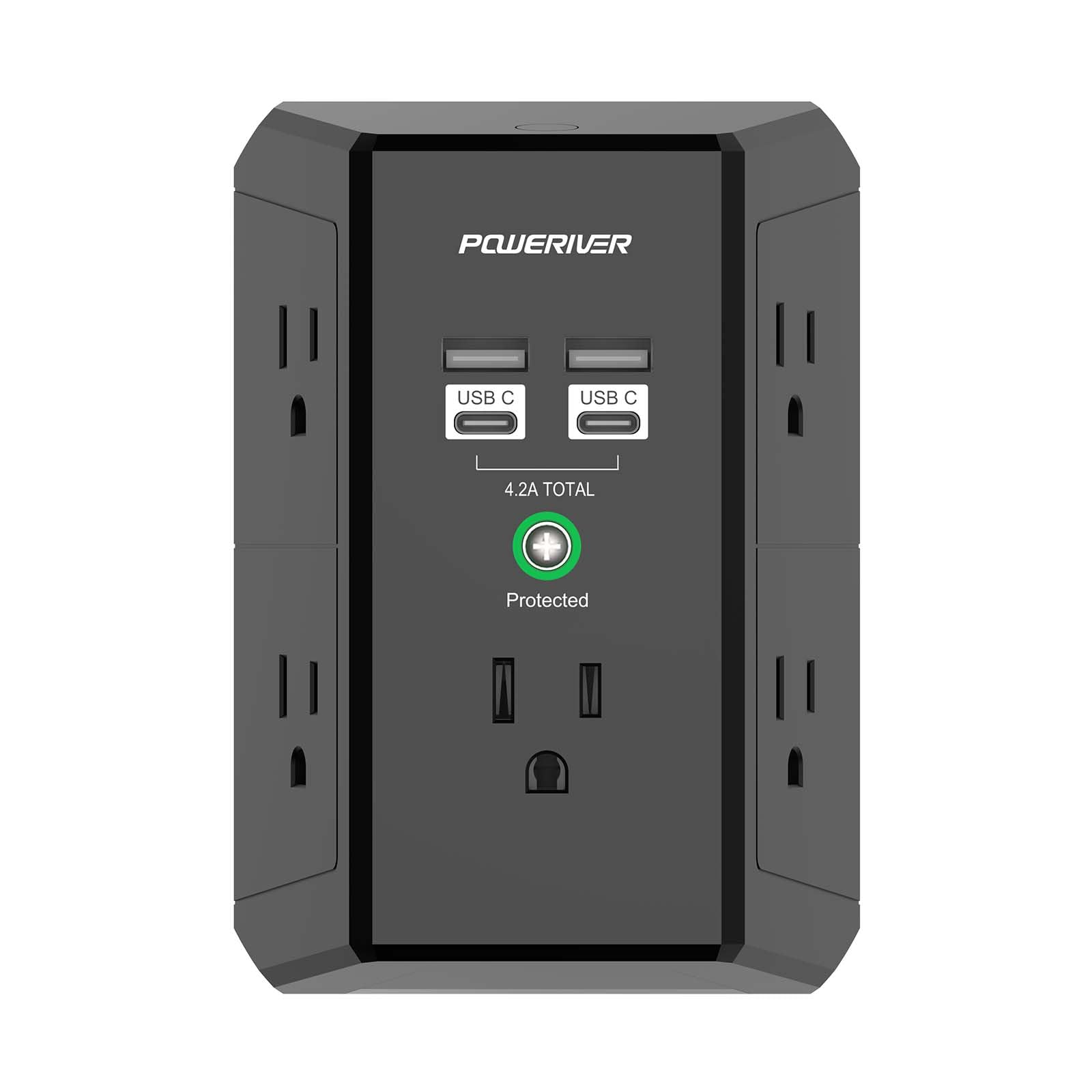 Multi Outlet Extender Surge Protector - POWERIVER