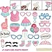 Baby Shower Decorations for Girl - Includes Matching 'Its A Girl' Banner & Balloons, Cute Photo Booth Props, Pink & White Flower Decor, and More! Perfect All in One Decoration Bundle
