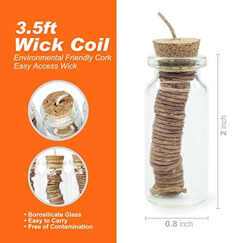 6 Pack Hemp Wick Holder Bottle Dispensers Total 21ft 3.5ft per Bottle