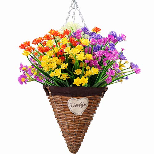 LUCKY SNAIL 10 PCS Artificial Flowers Outdoor, UV Resistant Fake