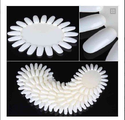 Jovana 20 pcs white Acrylic Wheel False Nail Art Tips Practice Display Nail Art Tool