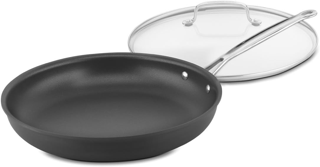 Cuisinart 622-30G Chef's Classic Nonstick Hard-Anodized 12-Inch Skillet with Glass Cover, Black: Kitchen & Dining