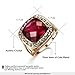 Yoursfs 18k Rose Gold Plated Big Blood Red Garnet Crystal Square Stone Cocktail Ring for Women Vintage Halo Ruby Diamond Statement Rings Fashion Jewelry Mom Gift