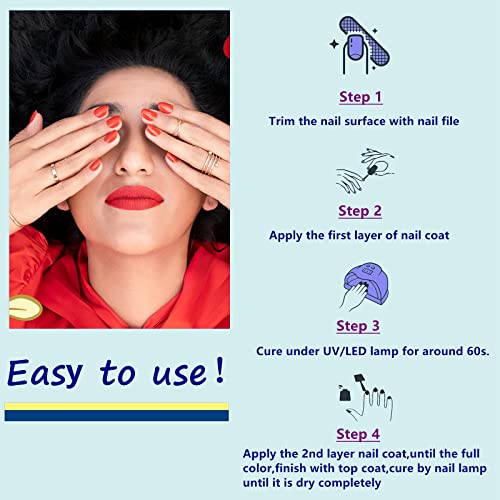 Jukaho Gel Nail Polish,20 PCS Nail Polish Set Rose Red Nude Blue Grey Shiny Red White Gel Nail with Glossy & Matte Gel Top Coat Base Coat Soak off UV LED Gel Polish Christmas Mother\'s Day Gifts for Women