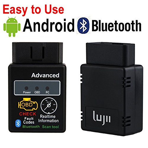 LUJII Mini OBD2 ELM327 The Latest Version 1.5 Bluetooth Car Scanner- Android Torque Auto Scan Tool OBD-II Engine Fault Diagnostic Code Tester and OBD-II Code Reader(Mini Bluetooth)