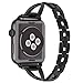 Moretek Apple Watch Series 3 Band, Strap Stainless Steel Band iWatch Wrist Straps with Crystal Rhinestone Diamond for Apple Watch Series 3 & 2 & 1 & Sport & Edition Version (Fine Black 42 mm )