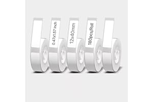 5 Rolls Thermal White Label Tape Compatible with Phomemo D30/Q30/D35 Thermal Self-Adhesive Sticker Rolls, Compatible with Non