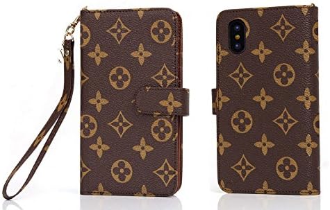 For apple iphone 4 5 6 s 7 8 plus X 10 Luxury Famous Deluxe Monogram Flowers Grid Leather Flip Filo Wallet Bag Card Cash Case Cover S (flowers, for iphone X)